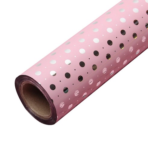 포포팬시 작은도트 비닐 롤 포장지 대 53cm x 20m, 핑크, 1개