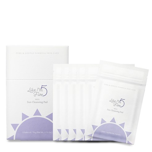 라이크아임파이브 마일드 선 클렌징 패드 5p, 30개입, 6개