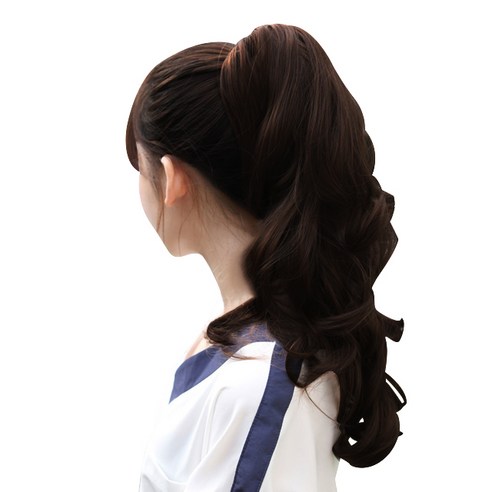 가발프랜즈 웨이브 집게 달비 부분가발 45cm, 다크브라운, 1개