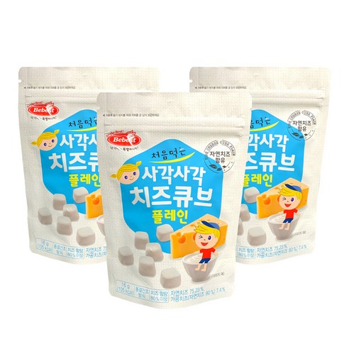 베베스트 처음먹는 사각사각 치즈큐브, 플레인, 3개