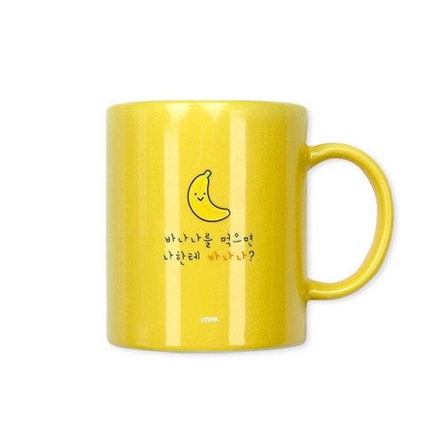 유스픽 두근두근 고백문구 머그컵 390ml, 바나나, 1개