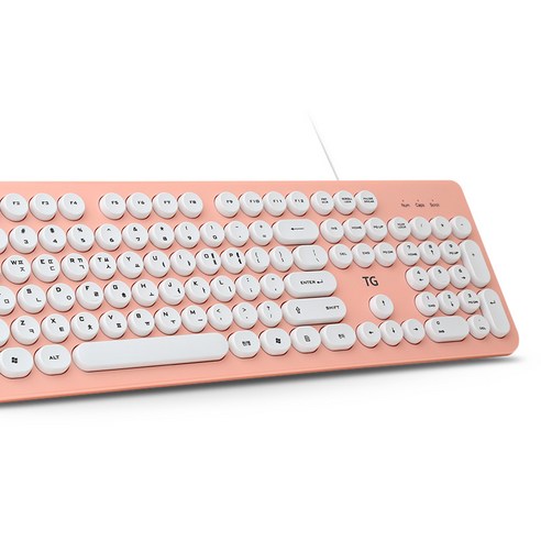 TG삼보 아이솔레이션 라운드형 유선 키보드, TG-K8600U, 핑크, 일반형