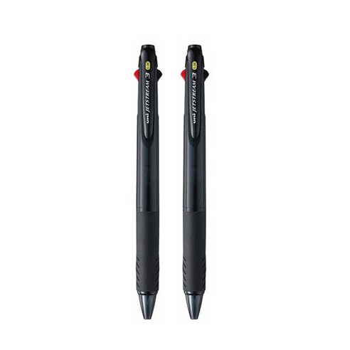 미쓰비시 유니 제트스트림 3색 볼펜 0.38mm, 딥블랙, 2개