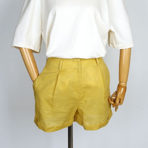 트위 여성용 린넨 숏팬츠