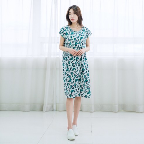 디노바시 여성용 레이온 실내 캡소매원피스