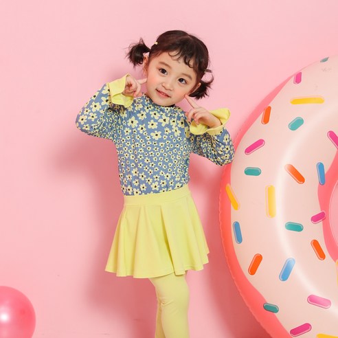 라라아망 여아용 릴리 치마 래쉬가드세트