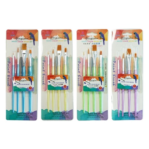 조르조네 솔리드 수채화 붓 4p x 4종 세트, 17.5cm, 19cm, 18cm, 16.5cm, 1세트