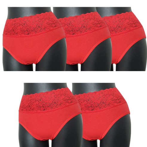 더블린 여성 맥시 면스판 레이스 팬티 5p