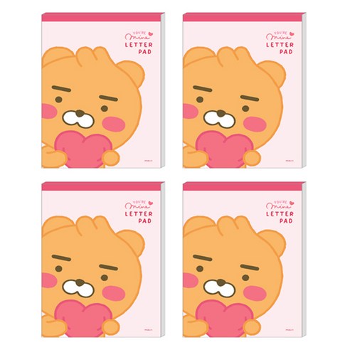 카카오 리틀프렌즈 패드 편지지, 리틀라이언, 4개