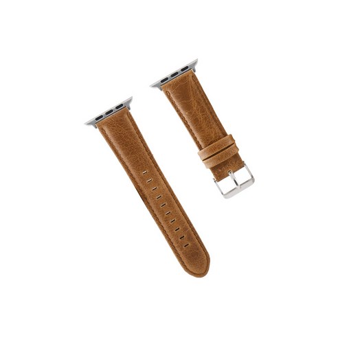비쉐르 애플워치 3/4/5 실버 프론티어 레더 밴드 (42/44mm 호환 가능), 브라운, 1개