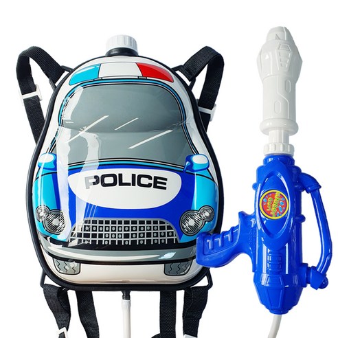 애들랜드 파워 경찰 배낭 물총, 혼합색상