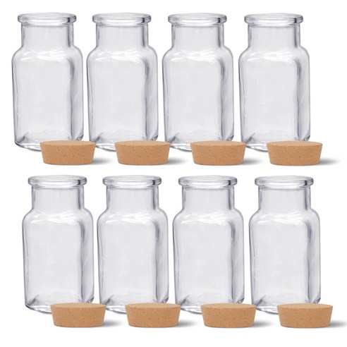 미르코리아 사각 코르크 유리병 FW148, 100ml, 8개
