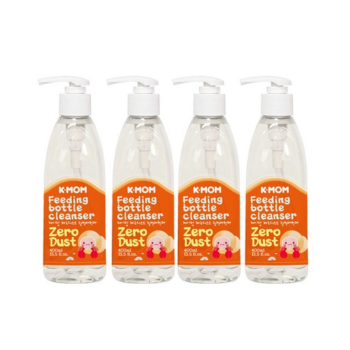 케이맘 제로더스트 액상 젖병세정제 퓨어레몬향, 400ml, 4개