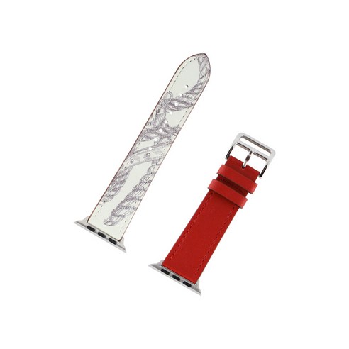 비쉐르 애플워치 3/4/5 로프픽 레더 밴드 (42/44mm 호환 가능), 레드, 1세트
