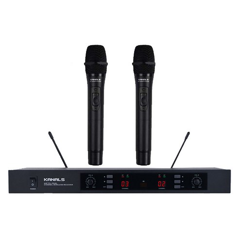 카날스 자동 2채널 무선 마이크 시스템 세트 핸드형, BK-8200