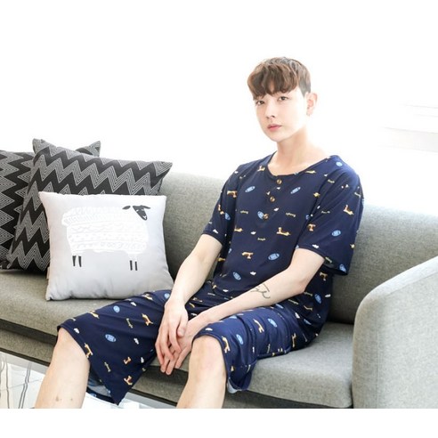 민트코코아 남성용 쿨 잠옷 상하의 - 여름철을 위한 시원하고 편안한 수면의 필수품