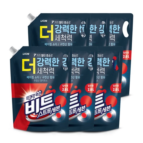 비트 스트롱 세븐 일반용 액상세제 리필, 2L, 6개