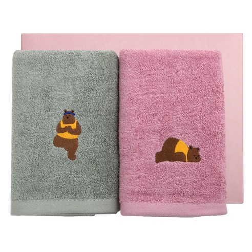 데일리라이크 40 x 80 cm 타월 20수 150g 코마사 2종세트, 17 Yoga bear, 1박스