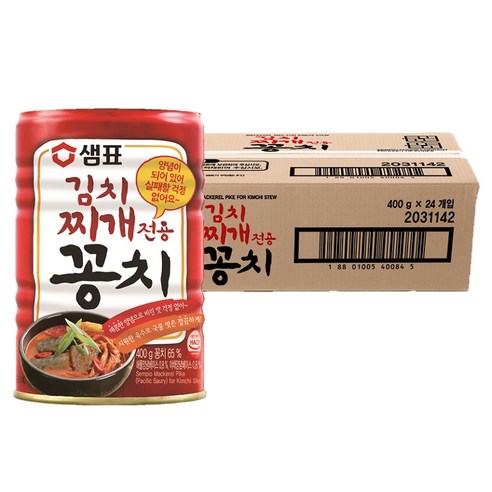 샘표 김치찌개 전용 꽁치 통조림, 400g, 24개