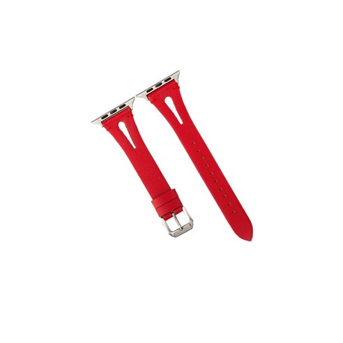 비쉐르 애플워치 3/4/5 투컷라인 레더 밴드 (42/44mm 호환 가능), 레드, 1세트