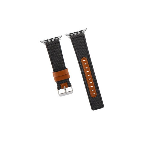 비쉐르 모직패턴 애플 워치2 레더 밴드 스트랩 42mm, 블랙, 1개