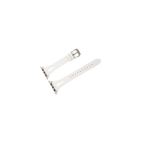 비쉐르 애플워치 3/4/5 투컷라인 레더 밴드 (38/40mm 호환 가능), 화이트, 1개