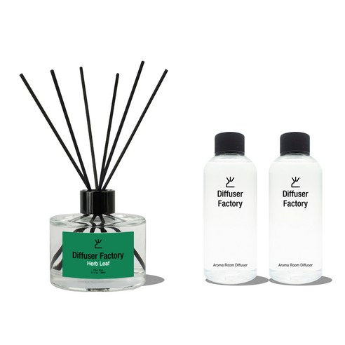 디퓨저팩토리 아로마 디퓨저 200ml + 리필 200ml x 2p, 허브리프
