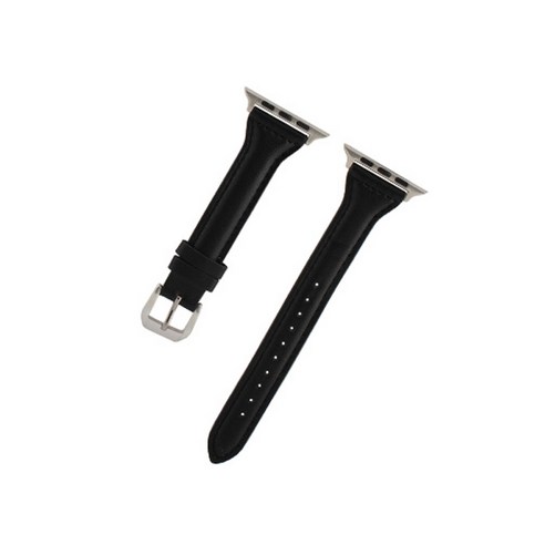 비쉐르 애플워치 3/4/5 보나 클래식 레더 밴드 (38/40mm 호환 가능), 블랙, 1세트