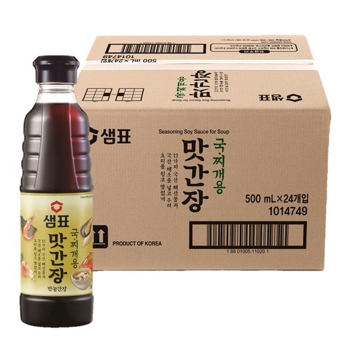 샘표 맛간장 국찌개용, 500ml, 24개