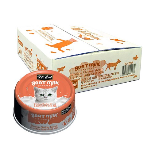 킷캣 고양이 캔 산양유 70g, 닭고기와 연어, 24개