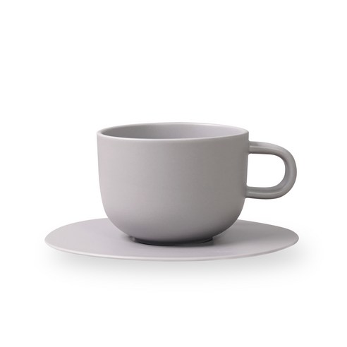 보울보울 국산 볼볼 홈파티 커피잔 350ml + 소서 세트, 애쉬그레이, 1세트