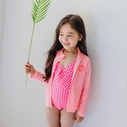 따블리에 여아용 서프클럽 짚업 래쉬가드 상의