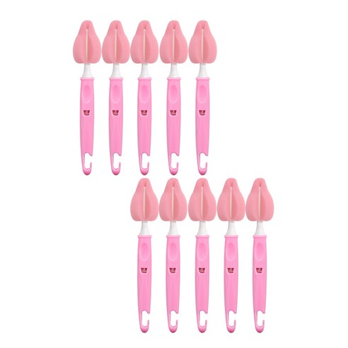 리에또 필터폼 고리형 젖꼭지 세척솔, 10개, 핑크