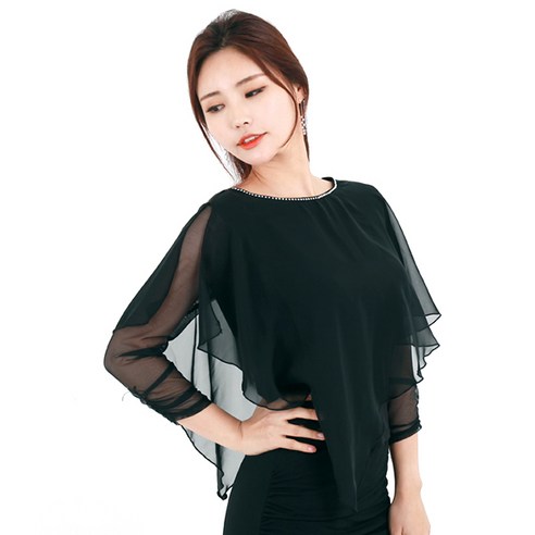 댄스스포츠, 이제 망설임 없이! 블랙 7부 티셔츠 하나로 완성하는 자신감 댄스스포츠의상