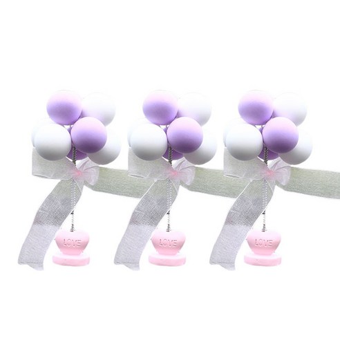 앤티스 마카롱 러브풍선 인테리어 차량용 피규어 3p, 퍼플 + 화이트