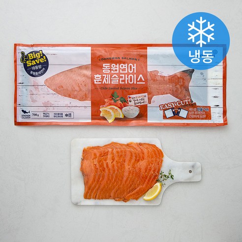 동원 연어훈제 슬라이스 (냉동), 700g, 1팩