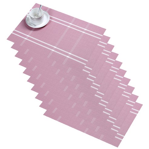 블럭마트 테이블 식탁매트 10p, 핑크, 45 x 30 cm