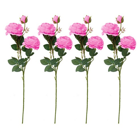 블럭마트 조화 서양 로즈꽃 웨딩 장식 모란꽃 4p, TYPE9