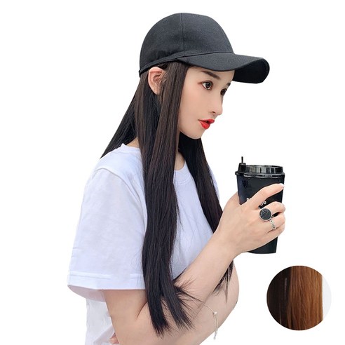 생머리 모자 가발, 옐로우밀크, 1개