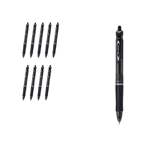 파이롯트 아크로볼150 유성볼펜 1.0mm BAB-15M, 블랙 + 블랙심, 10개