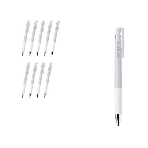 파이롯트 쥬스업 젤잉크펜 0.4mm, 파스텔화이트, 10개