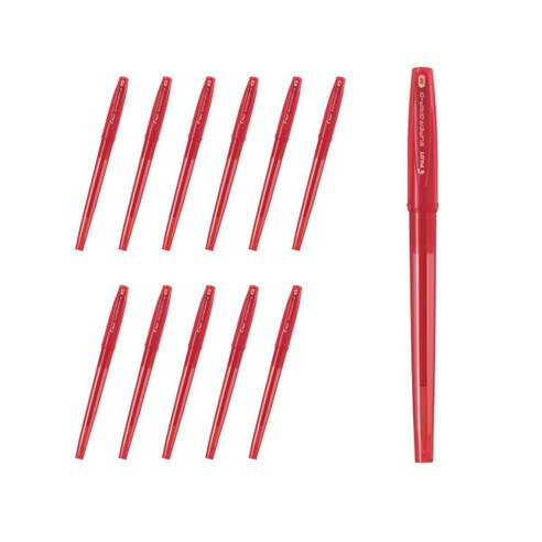 파이롯트 슈퍼그립G 캡식 유성볼펜 1.0mm BPS-GG-M, 레드, 12개