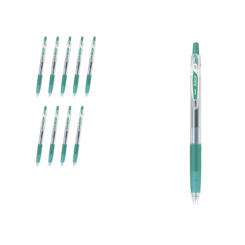 파이롯트 쥬스 젤잉크펜 0.5mm LJU-10EF, 그린, 10개
