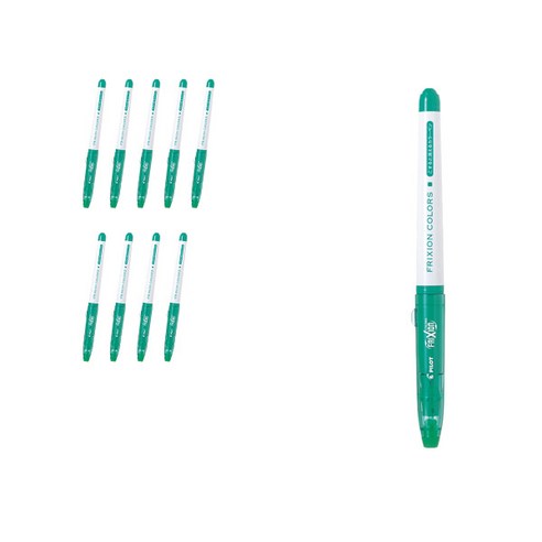 파이롯트 프릭션 칼라 수성펜 0.6mm SFC-10M, 그린, 10개
