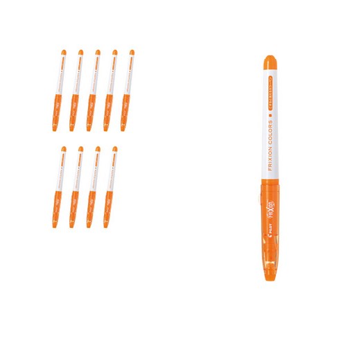 파이롯트 프릭션 칼라 수성펜 0.6mm SFC-10M, 오렌지, 10개