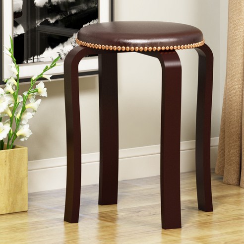 가팡 원목 빈티지 원형 의자, 6701