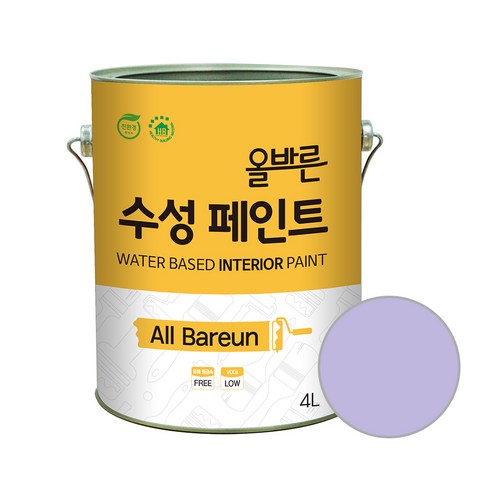 페인트인포 올바른 수성 페인트 4L, 로맨틱바이올렛, 1개