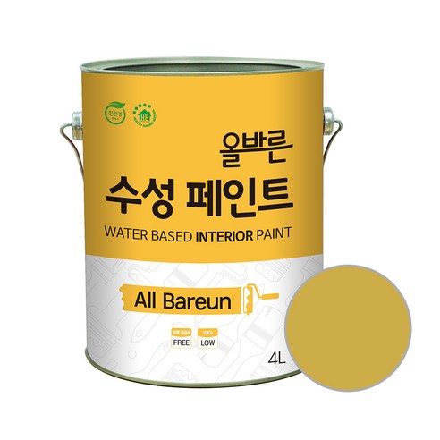 페인트인포 올바른 수성 페인트, 리치골드, 1개, 4L