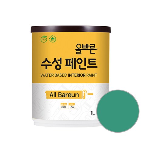 페인트인포 올바른 수성 페인트 1L, 스프링그린