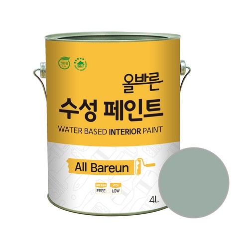 페인트인포 올바른 수성 페인트 4L, 세이지그린, 1개